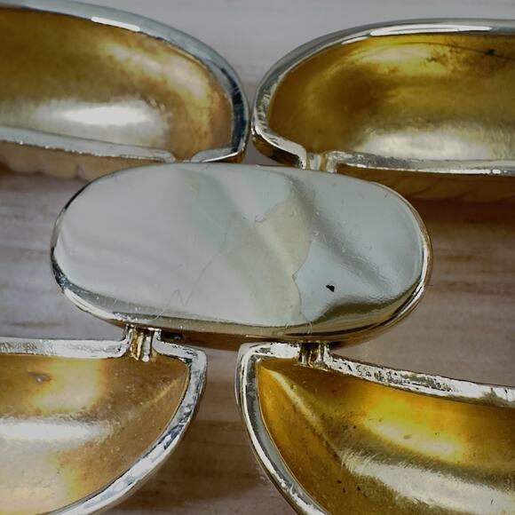 Vintage Christian Dior Bracelet Designer Gold Tone Bubble Textured Panel Germany - Picture 12 of 13